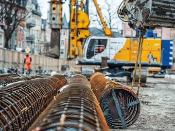 Baustelle Jena - geothermische Aktivierung von Spezialtiefbauteilen